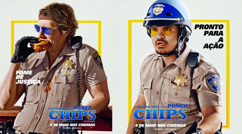 Michael Peña e Dax Shepard são destaque nos pôsteres de CHiPs: o filme
