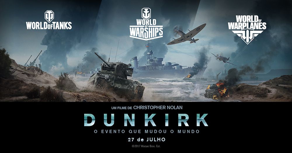 Wargaming fecha parceria com a Warner Bros e disponibiliza em seus jogos conteúdos inspirados no filme Dunkirk
