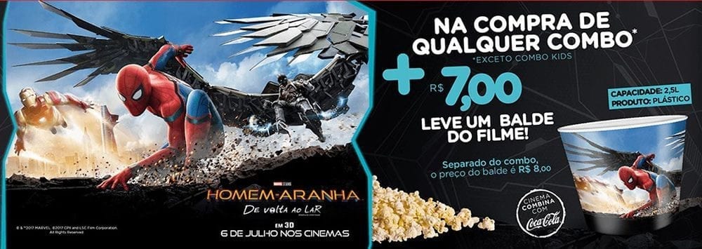 Com promoção especial, Cinesystem inicia exibição de “Homem Aranha: de Volta ao Lar”