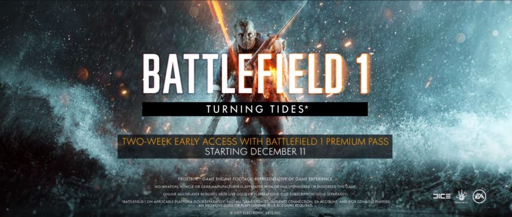 Battlefield 1 Turning Tides chega em 11 de Dezembro