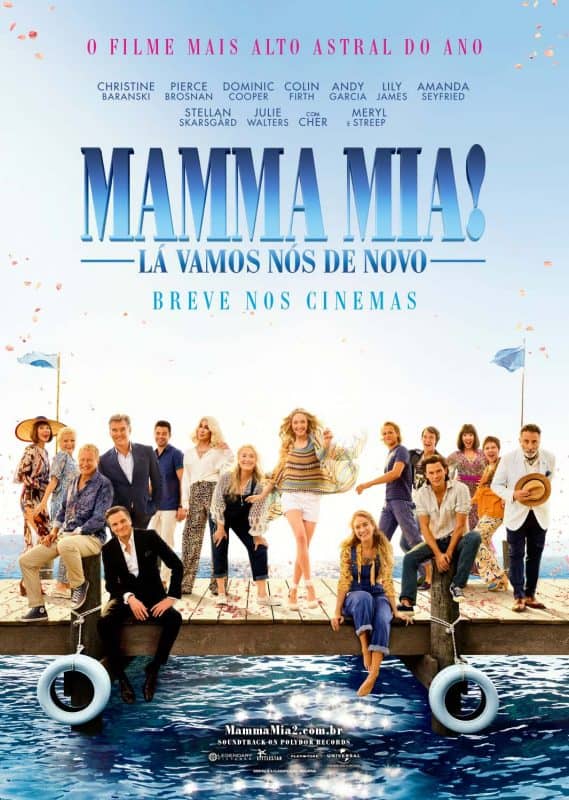 Cartaz de “Mamma Mia! Lá Vamos Nós De Novo” adianta o lançamento mundial do novo trailer