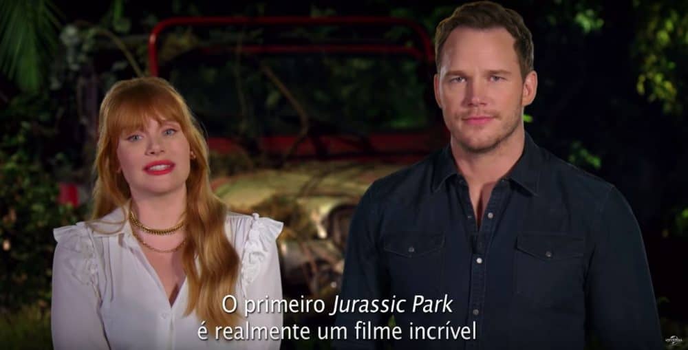 Chris Pratt e Bryce Dallas Howard resumem ‘Jurassic Park’ em vídeo