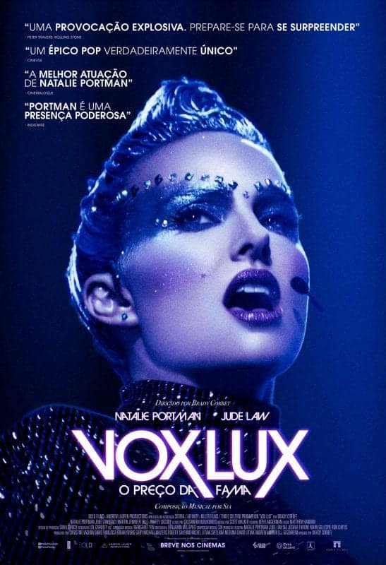 ‘Vox Lux – O Preço Da Fama’: Natalie Portman estampa cartaz oficial e brilha no primeiro trailer