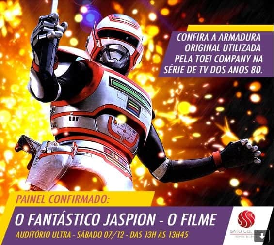 CCXP | Sato Company anuncia novidades do filme brasileiro de O Fantástico Jaspion e expõe armadura original